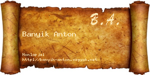 Banyik Anton névjegykártya